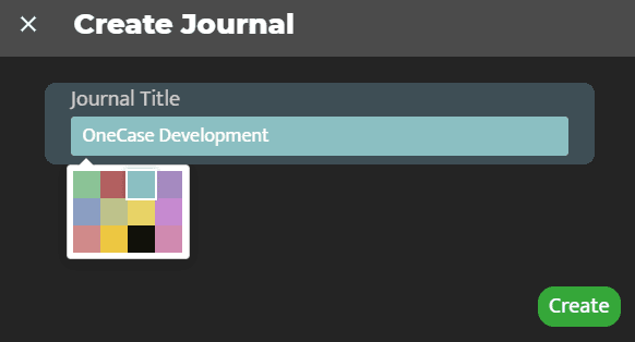 OneCase Create Journal